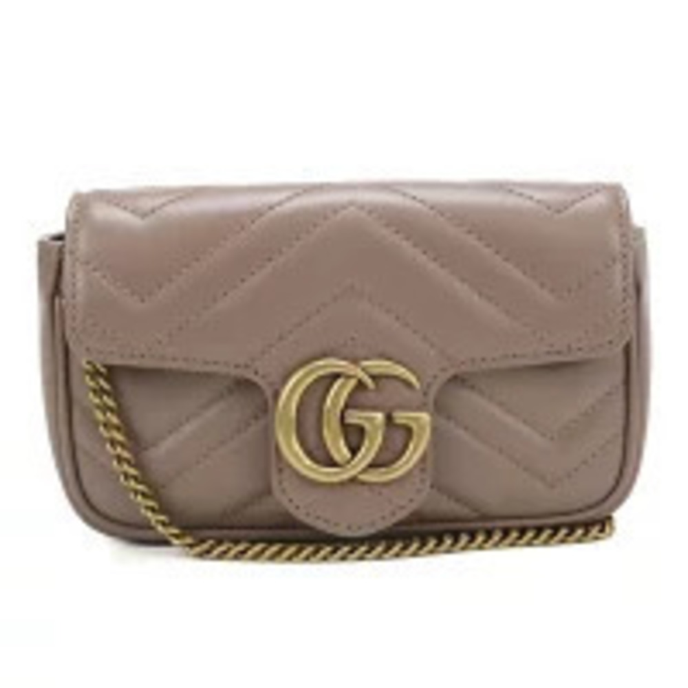 Gucci Shoulder Bag GG Marmont Leather Beige Cream Crossbody
